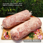 Beef RIBEYE Scotch-Fillet CubeRoll MELTIQUE meltik (wagyu alike) Australia HOKUBEE frozen STEAK 2cm 3/4" (price/pc 350g)